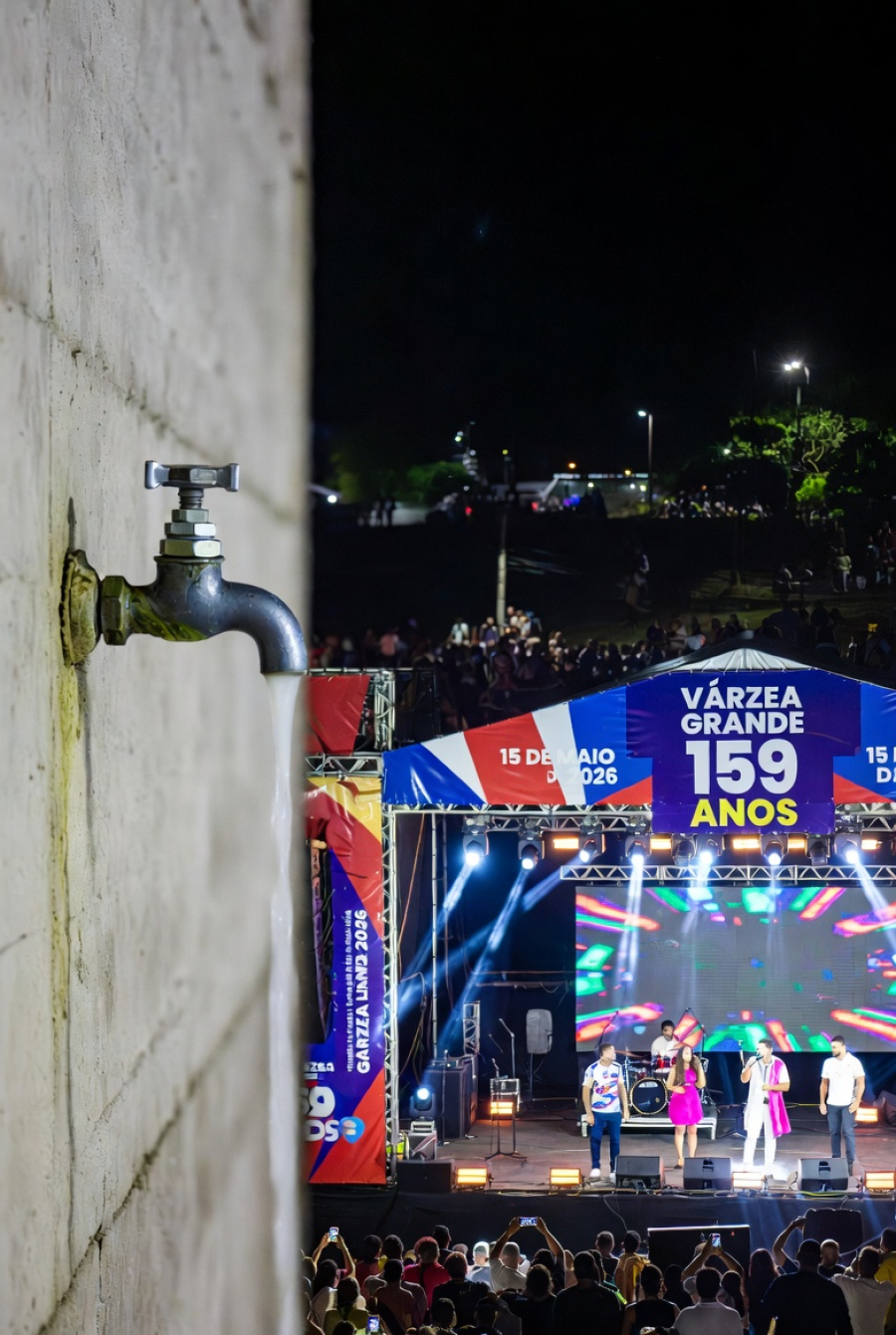 Dinheiro pra conseguir que chegue água nas torneiras não tem, mas pra shows nacionais no aniversário de Várzea Grande tem
